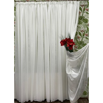 Perdea triplu voal ivoire 400x245cm cu rejansa, by Liz Line - RD2164 Perdea triplu voal ivoire 400x245cm cu rejansa, by Liz Line - RD2164