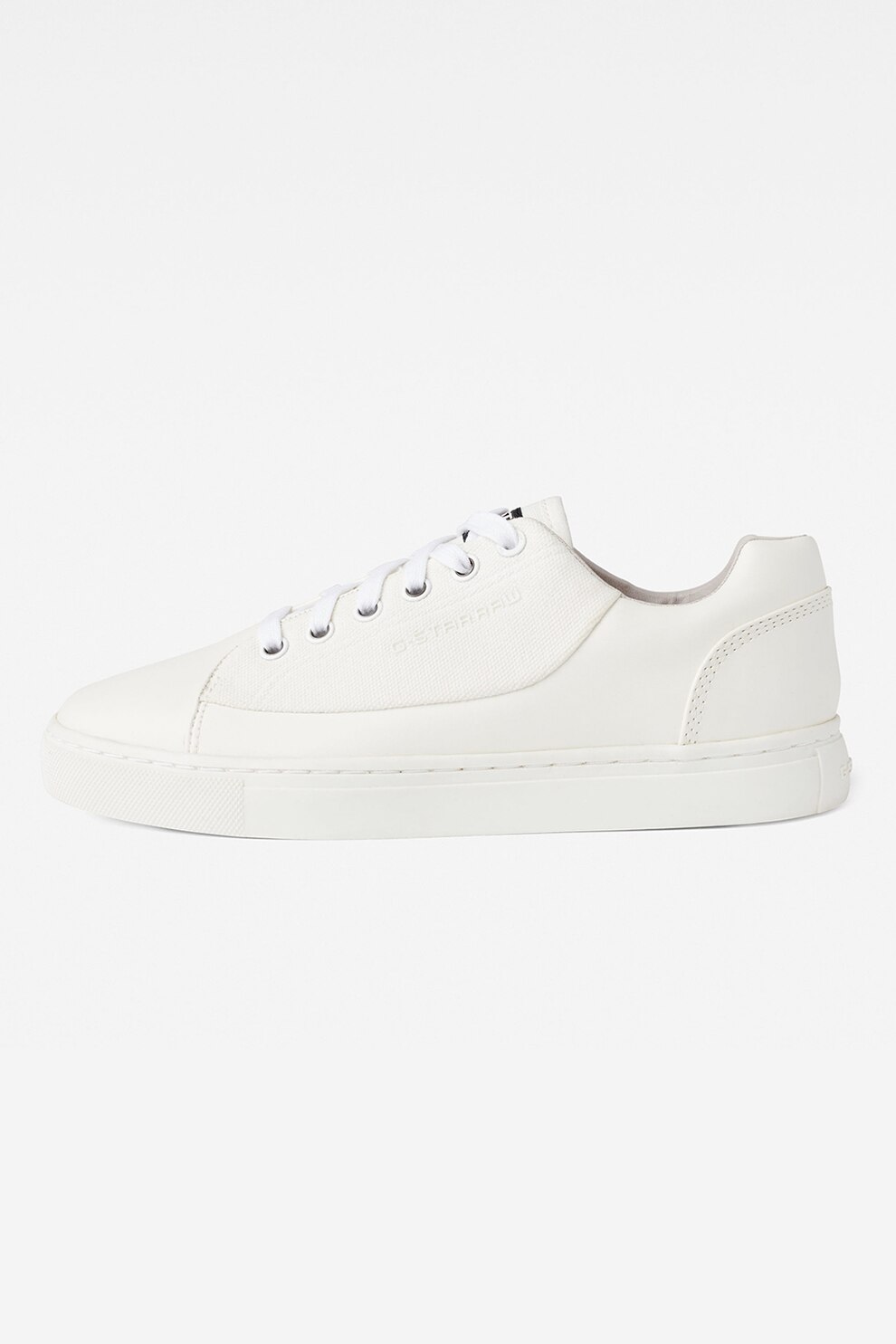 G-Star RAW, Pantofi sport de piele ecologica cu garnitura din material textil, Alb