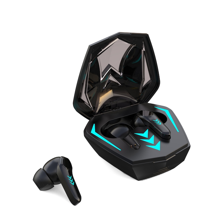 Alpha G3 vezeték nélküli bluetooth gamer fülhallgató, fekete, töltőtokkal