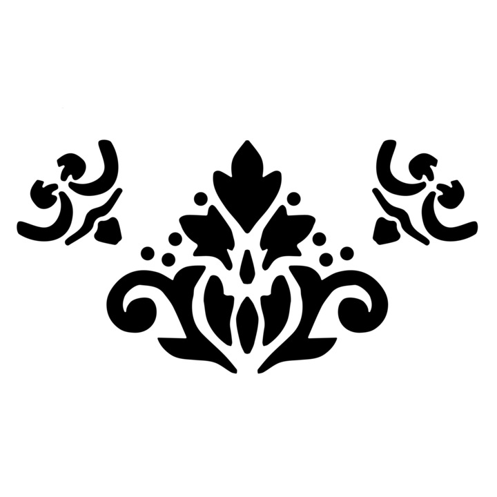 Sablon decorativ Moustache Flower, A5, reutilizabil, plastic