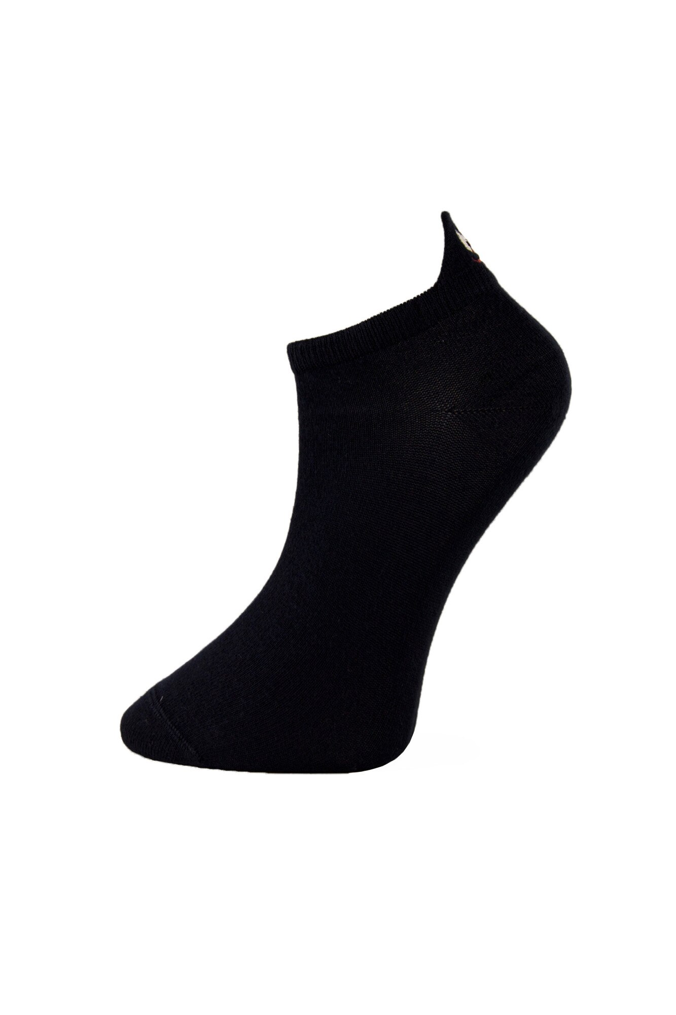 Sosete scurte unisex, Newtone, Negru, Cu emoji brodate in zona calcaiului, One Size