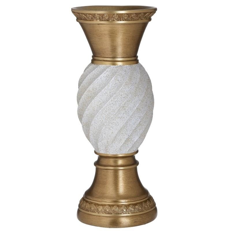Vaza Golden White din rasina 14 cm x 36 cm