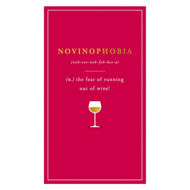 Felicitare - Novinophobia - Wine Glass, Mov, Cu mesaj, Carton