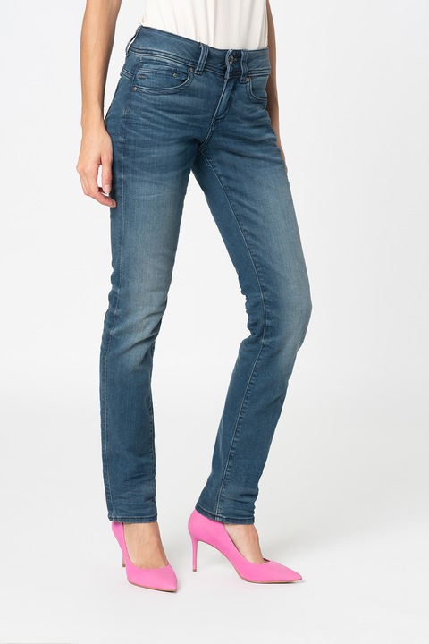 G-STAR, Blugi cu aspect decolorat Midge Sadle, Albastru, W27-L32