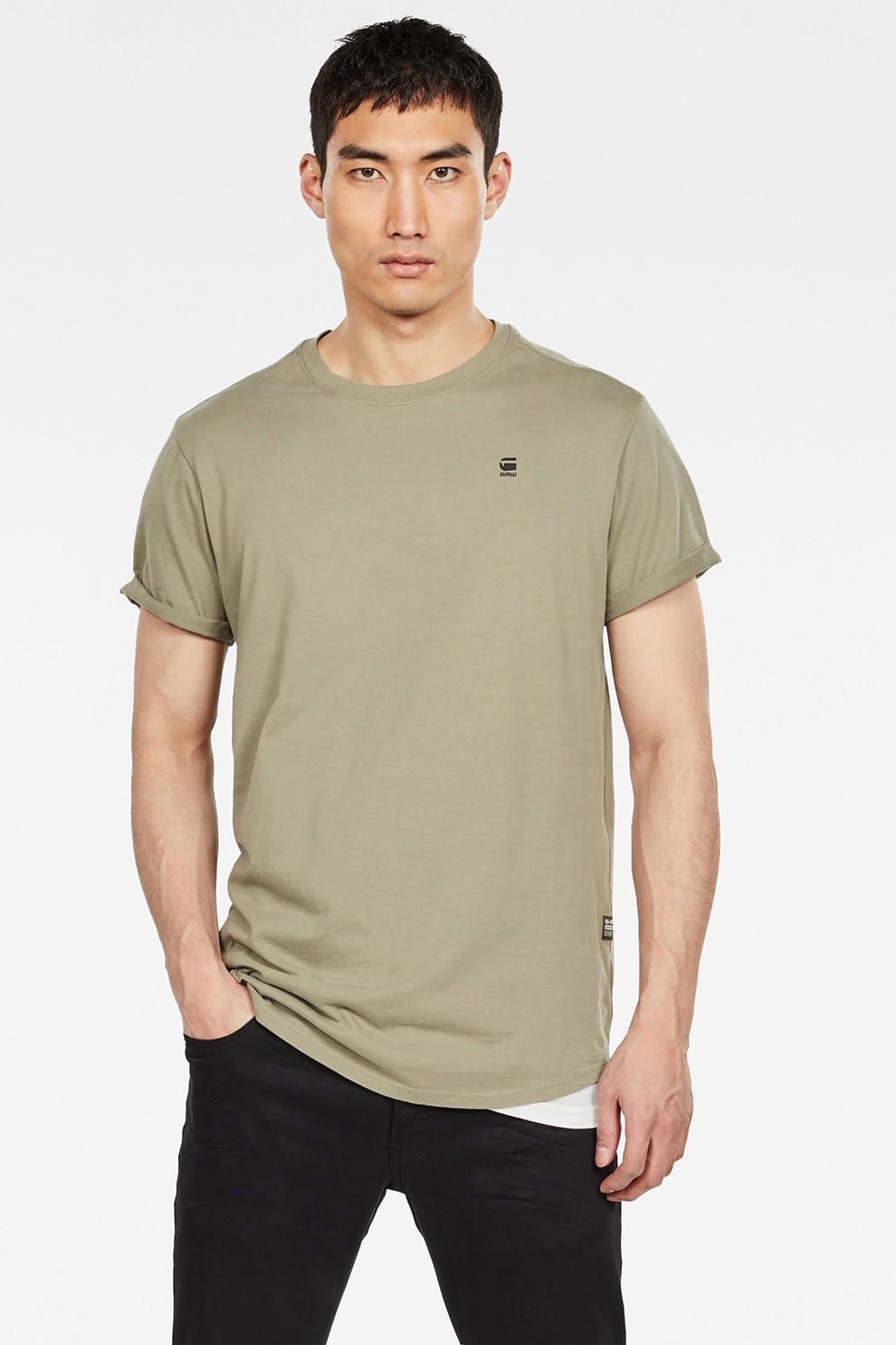 G-STAR, Tricou relaxed fit din bumbac organic Lash, Grej, M