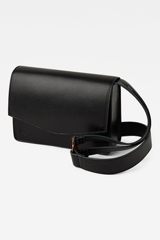 G-Star RAW, Geanta de piele cu bareta de umar, Negru G-Star RAW, Geanta de piele cu bareta de umar, Negru