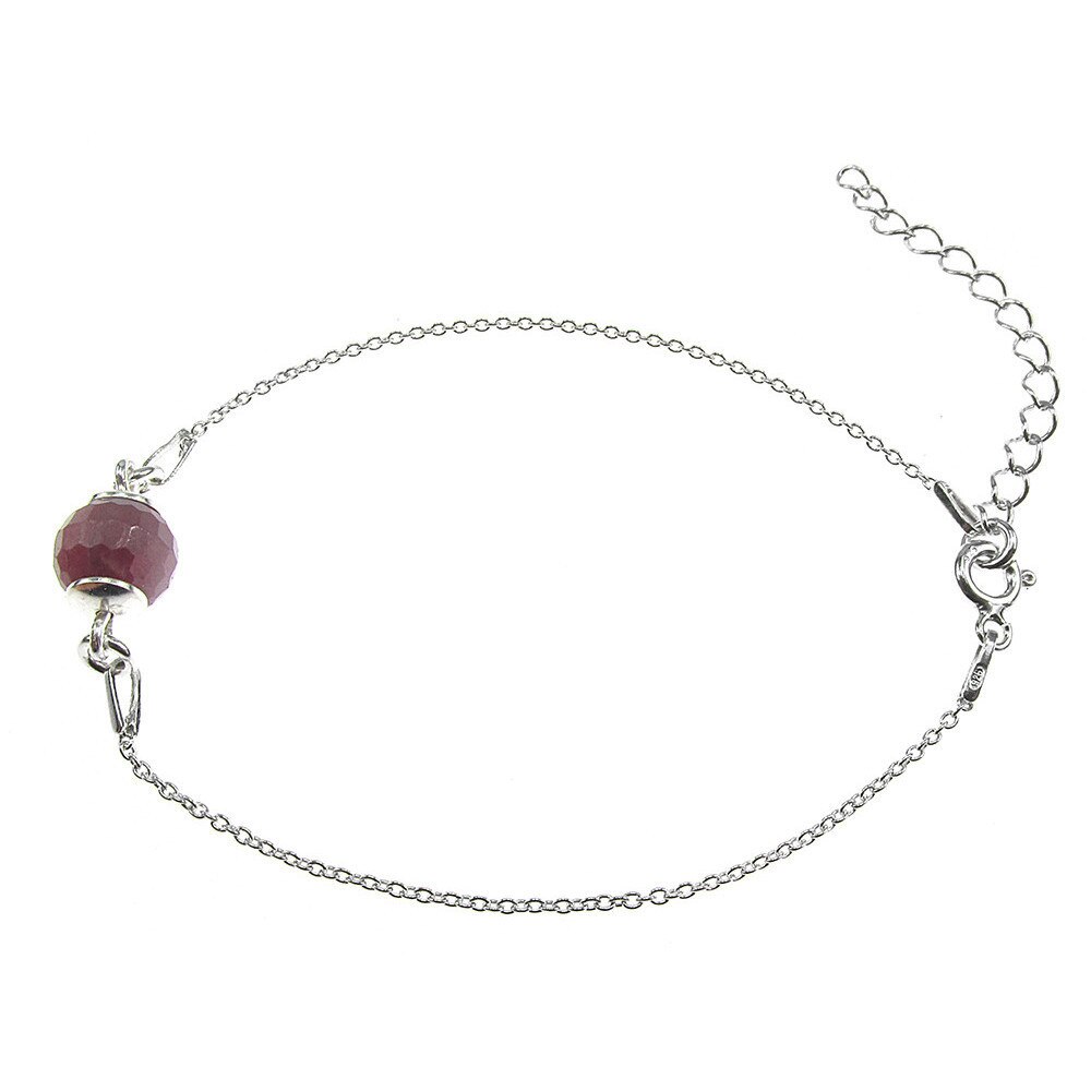 Bratara argint cu rubin natural 8 MM