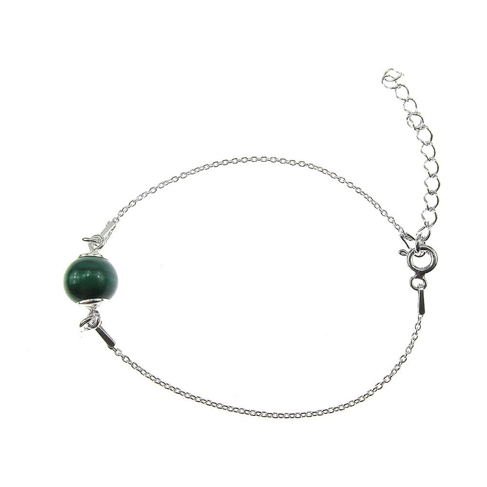 Bratara argint cu malachit natural
