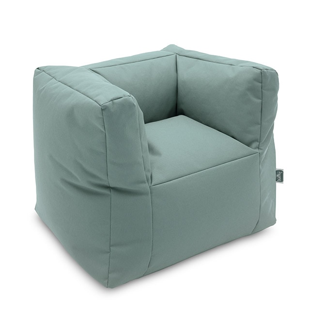 Fotoliu puf relax pentru copii, Jollein bean bag, 40x46x37 cm, verde cenusiu
