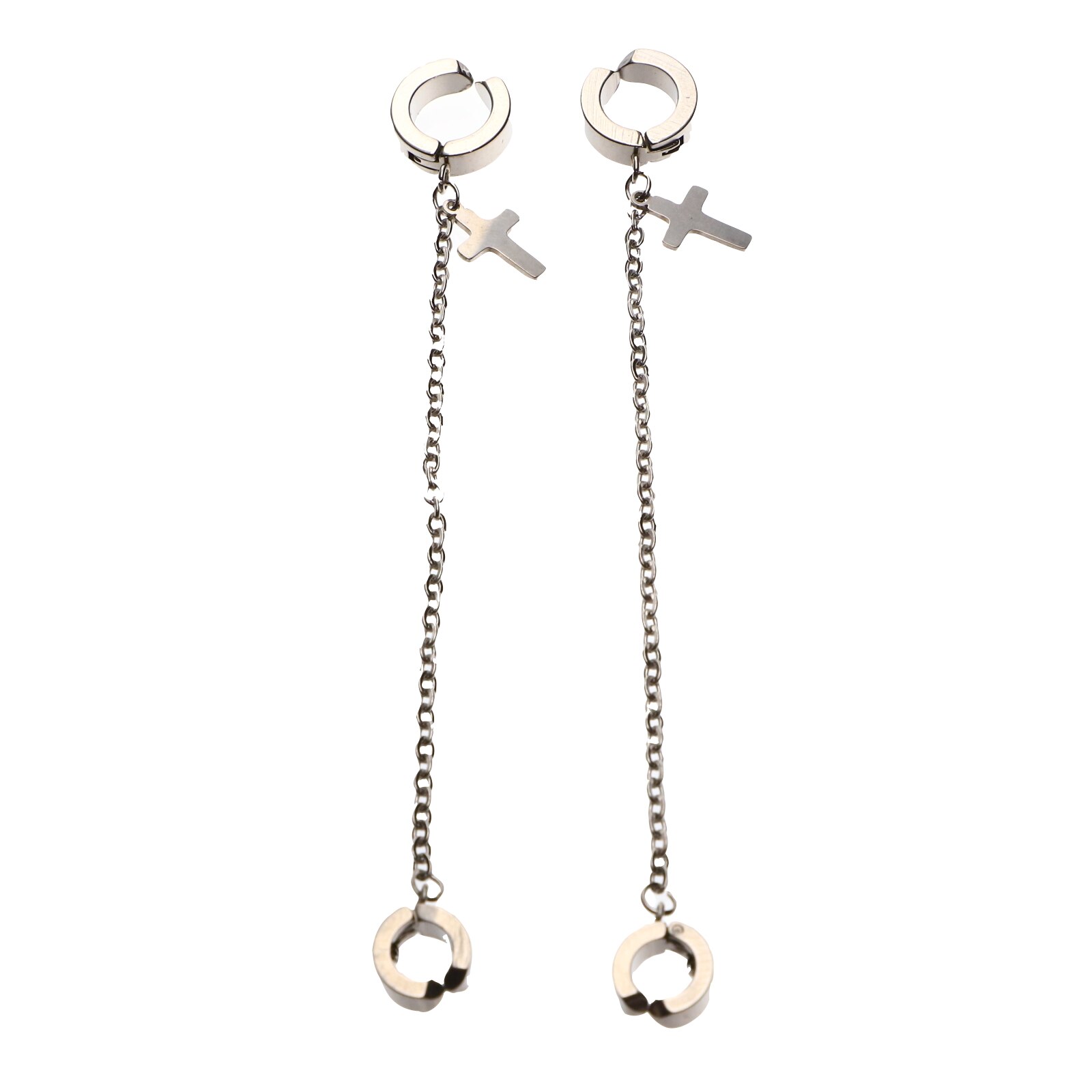 Cercei din otel inoxidabil, cruce cu lantisor