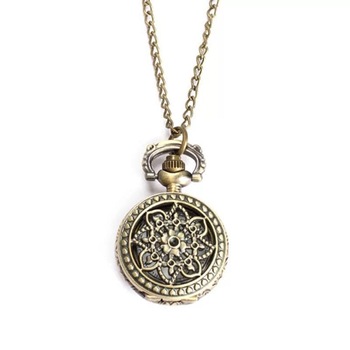 Pandantiv ceas floare, lantisor, quartz Pandantiv ceas floare, lantisor, quartz