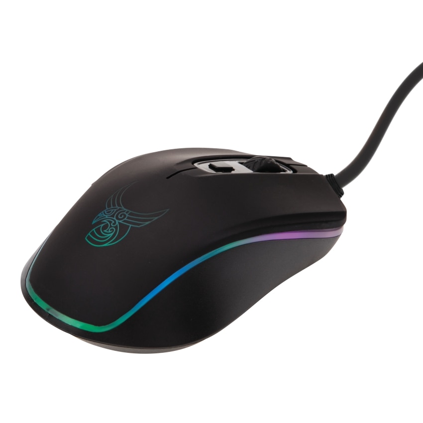 L33T E-Sports TYRFING Optical Gaming Mouse, Computer Mouse, 6 Buttons, 10000 DPI, up to 20 million clicks, RGB lighting, HQ USB port, Left as Right Handed, Ultra Hard ABS Case