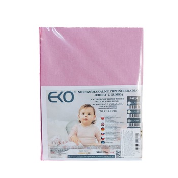 Cearsaf impermeabil din Jersey cu Elastic, EKO, 140x70 cm, Roz Cearsaf impermeabil din Jersey cu Elastic, EKO, 140x70 cm, Roz