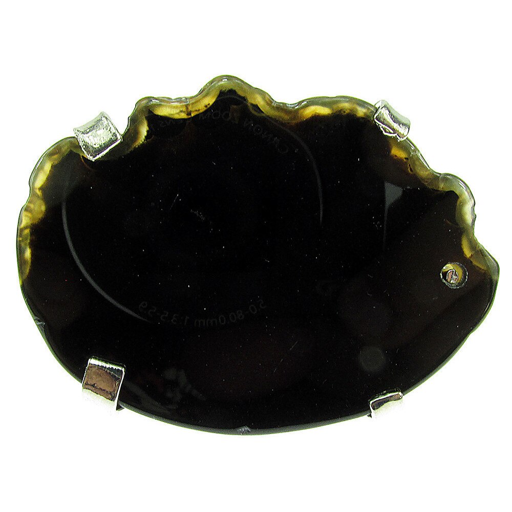 Inel reglabil statement masiv cu agat negru natural B