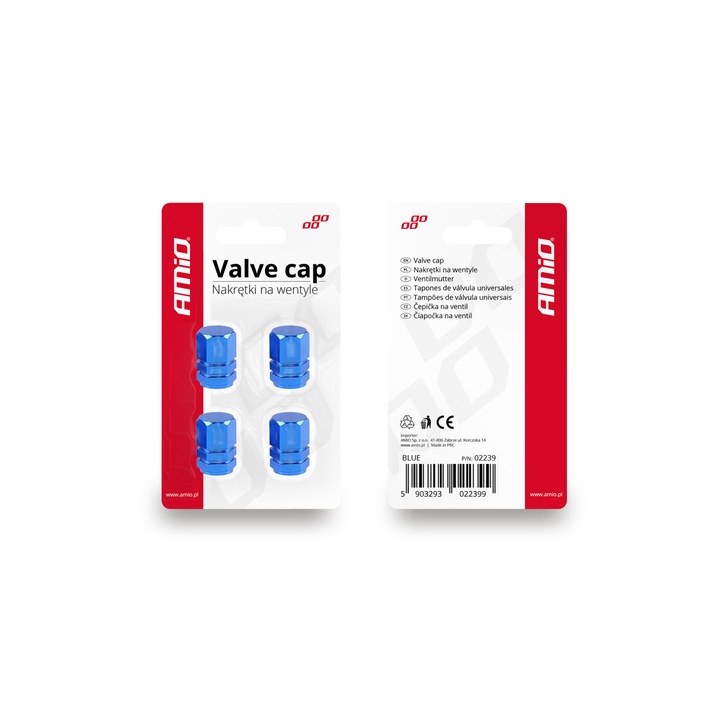 Set 4 capace albastre din aluminiu pentru valve