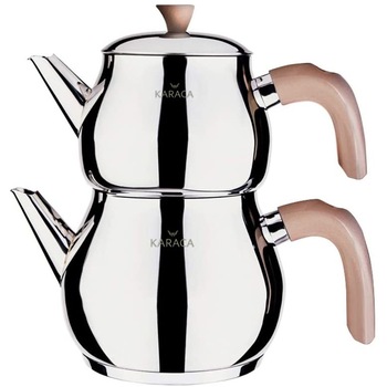 Set Ceainic si fierbator, Karaca, Kayra Rose, Otel inoxidabil, Inductie, Roz, 1 l, 1.75 l Set Ceainic si fierbator, Karaca, Kayra Rose, Otel inoxidabil, Inductie, Roz, 1 l, 1.75 l