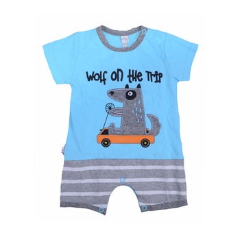 Salopeta de vara pentru baieti Koala Wolf 05-312A, Albastru 62 cm Salopeta de vara pentru baieti Koala Wolf 05-312A, Albastru 62 cm