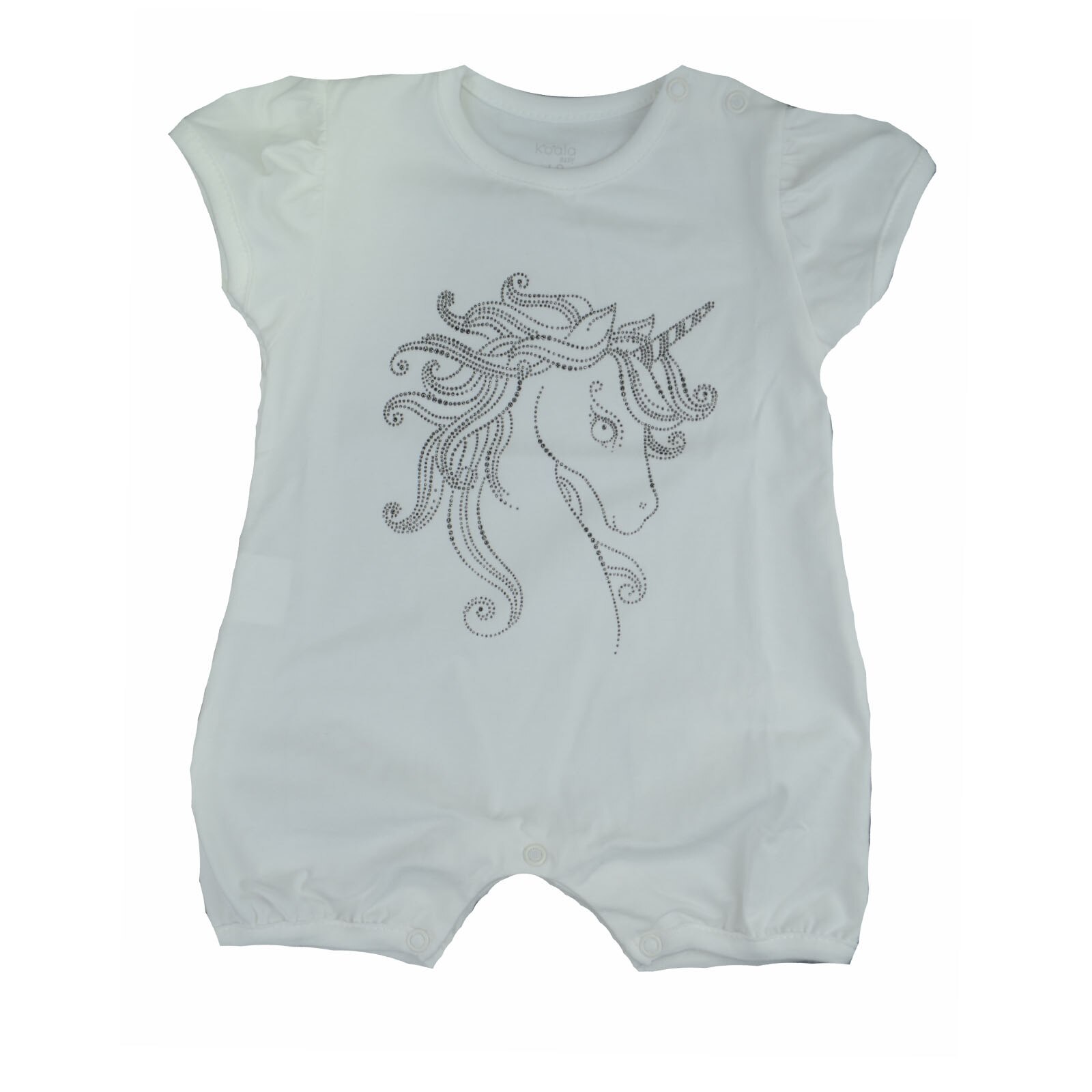 Salopeta de vara pentru fete Koala Unicorn 08-557A, Alb 62 cm