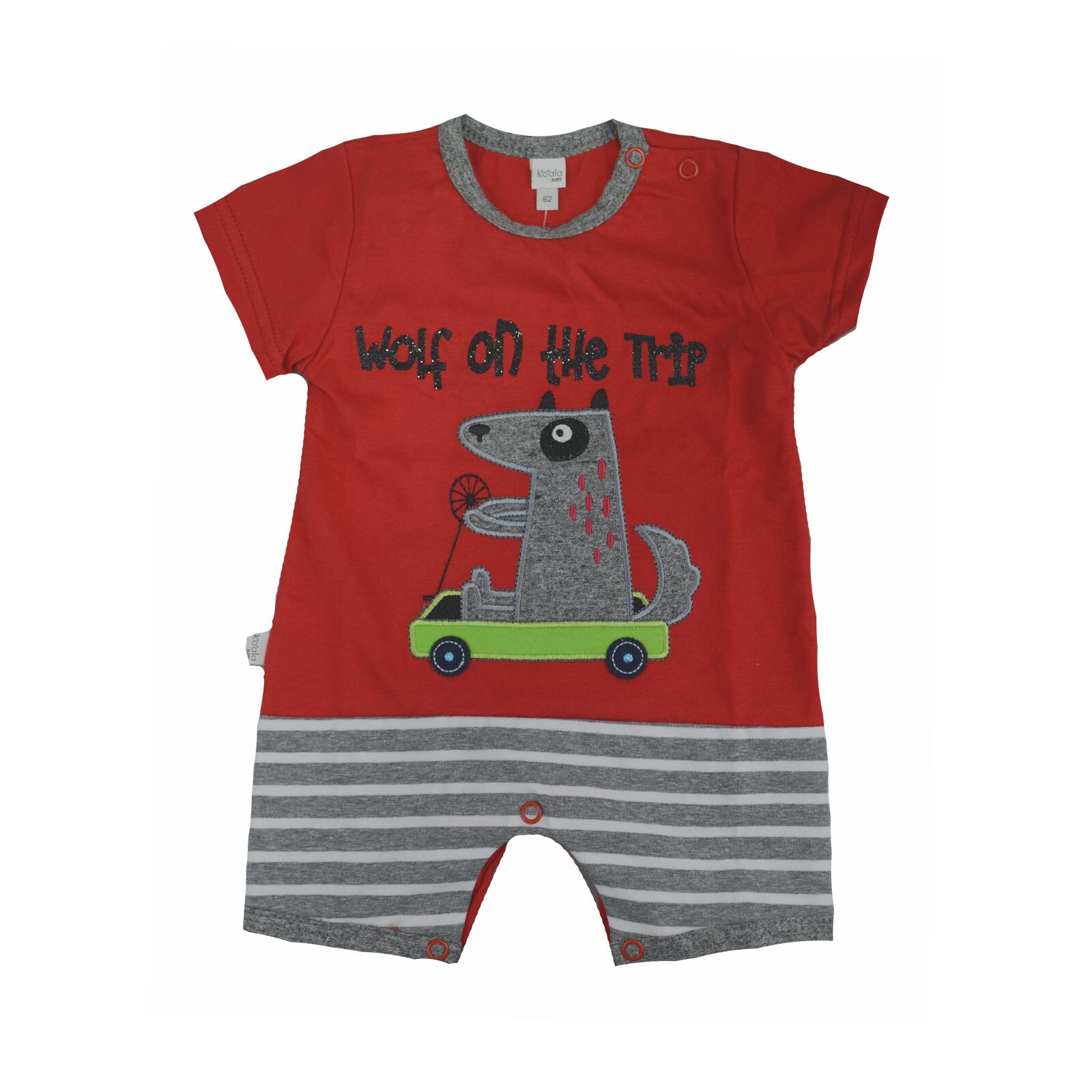 Salopeta de vara pentru baieti Koala Wolf 05-312R, Rosu 62 cm