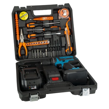 Masina de gaurit si insurubat ( bormasina ), GSA Poland, 24V cu 2 acumulatori 2Ah si incarcator + 30 accesorii, valiza transport plastic Masina de gaurit si insurubat ( bormasina ), GSA Poland, 24V cu 2 acumulatori 2Ah si incarcator + 30 accesorii, valiza transport plastic