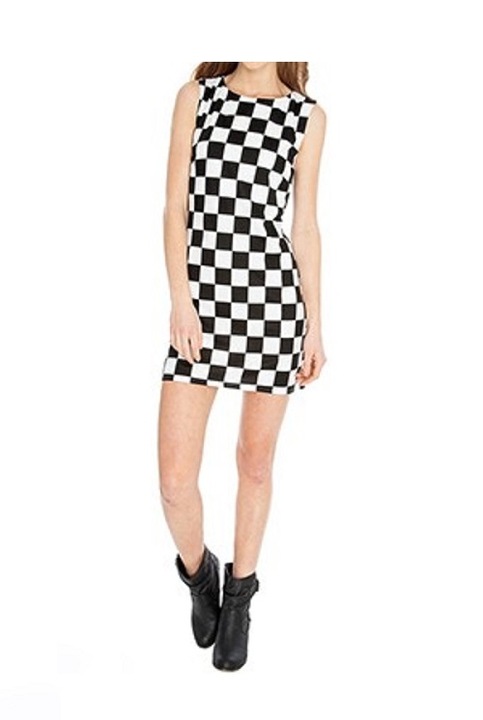 Rochie Mono Check, Alb/Negru