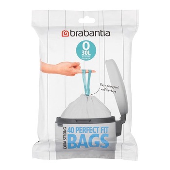 Saci de gunoi O, 40 bucati, 30 litri, Brabantia Saci de gunoi O, 40 bucati, 30 litri, Brabantia
