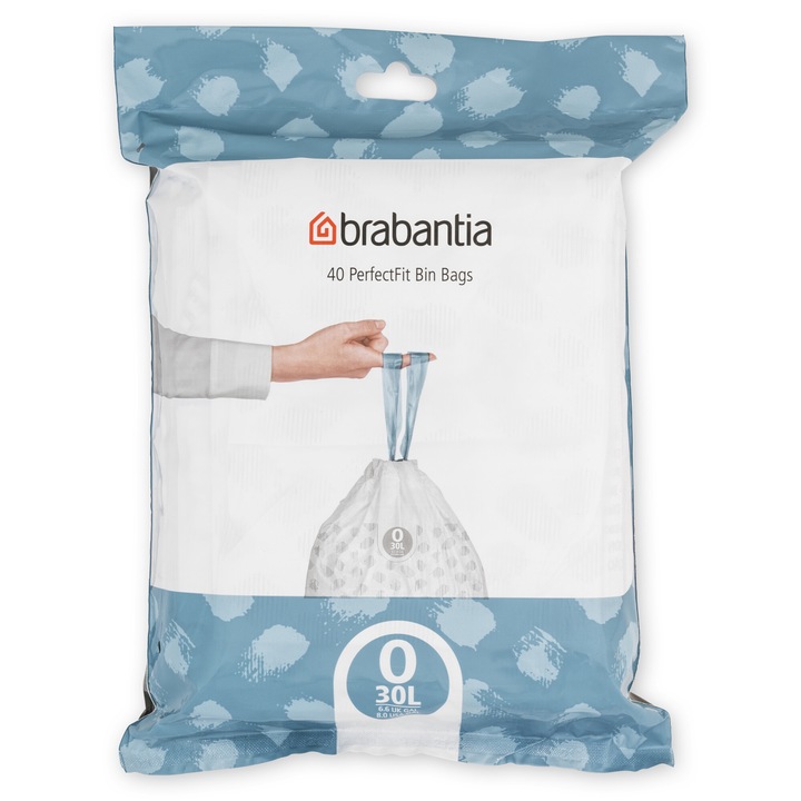 Saci de gunoi, cod O, 40 bucati, 30 l, Brabantia - 8710755124846