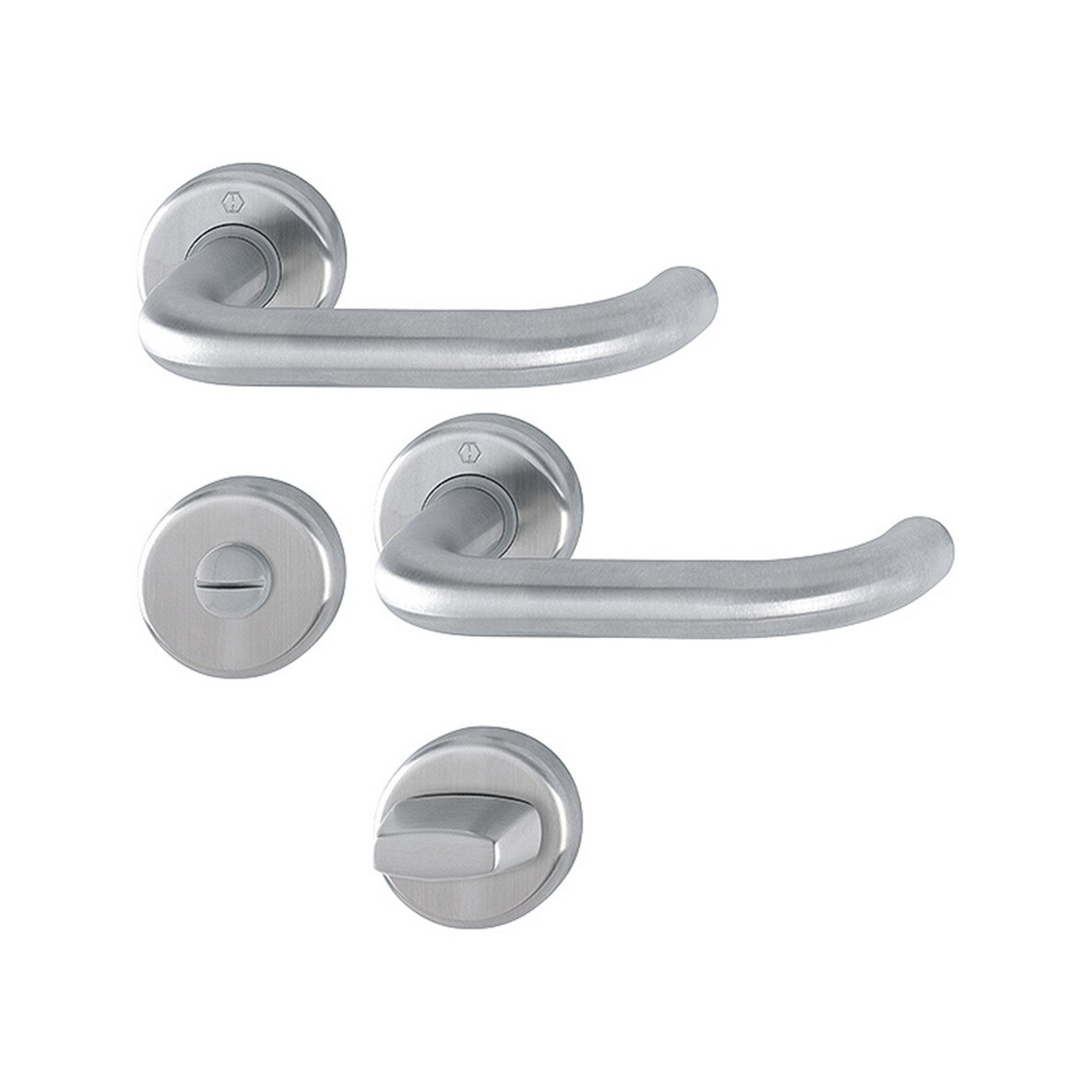 Maner usa interior, Hoppe Baden, cu rozeta pentru baie, material inox