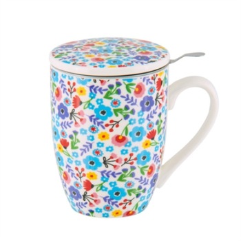 Cana cu sita si capac - Tudor - Liberty gipsy, Portelan, 200 ml, Multicolor Cana cu sita si capac - Tudor - Liberty gipsy, Portelan, 200 ml, Multicolor