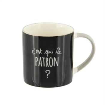 Cana - Adiscio - C'est qui le patron?, Portelan, 150 ml, Negru Cana - Adiscio - C'est qui le patron?, Portelan, 150 ml, Negru