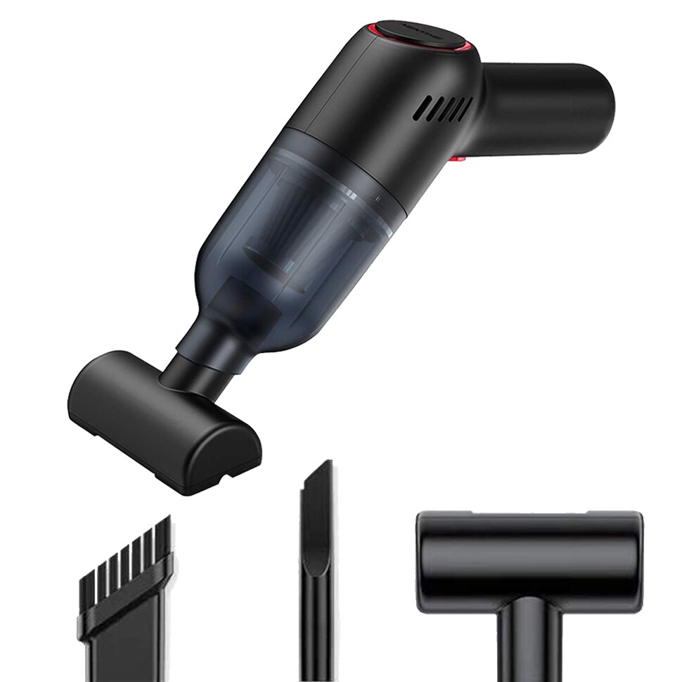 Aspirator auto portabil, Vaxiuja®, aspiratie 8000PA, Wireless, Umed si uscat, 4 accesoriu pentru spati inguste, perie de curatat, acumulator 2000 mAh, 120W, Negru