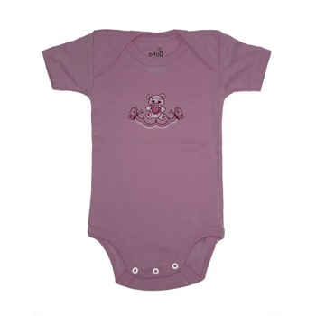 Body bebelusi cu maneca scurta, Pifou, Model 6, Roz deschis Body bebelusi cu maneca scurta, Pifou, Model 6, Roz deschis