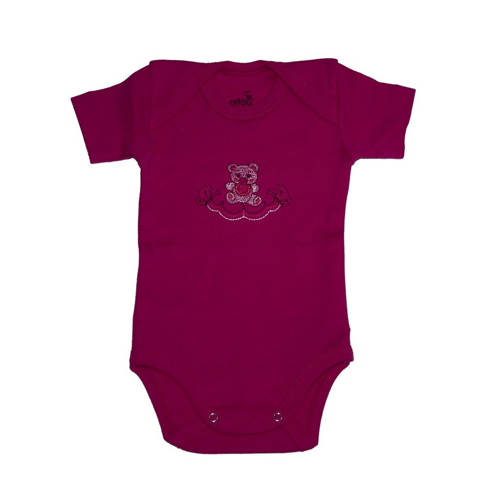 Body bebelusi cu maneca scurta, Pifou, Model 6, Roz