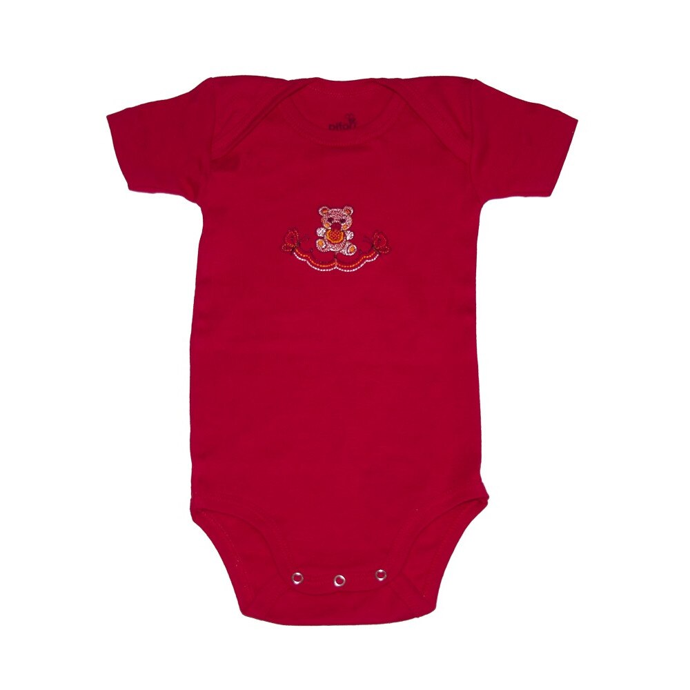 Body bebelusi cu maneca scurta, Pifou, Model 6, Rosu