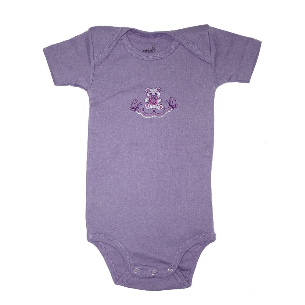 Body bebelusi cu maneca scurta, Pifou, Model 6, Mov