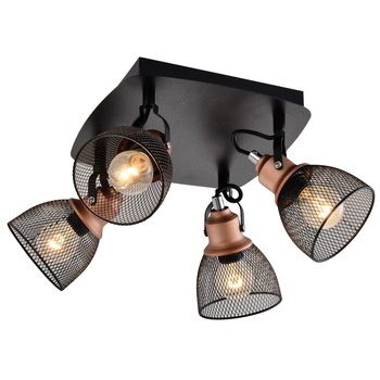Plafoniera Urban KL 6851, 4 x E14, negru + cupru Plafoniera Urban KL 6851, 4 x E14, negru + cupru