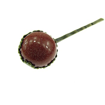 Agrafa de par cu Piatra Soarelui maro 16 MM Agrafa de par cu Piatra Soarelui maro 16 MM