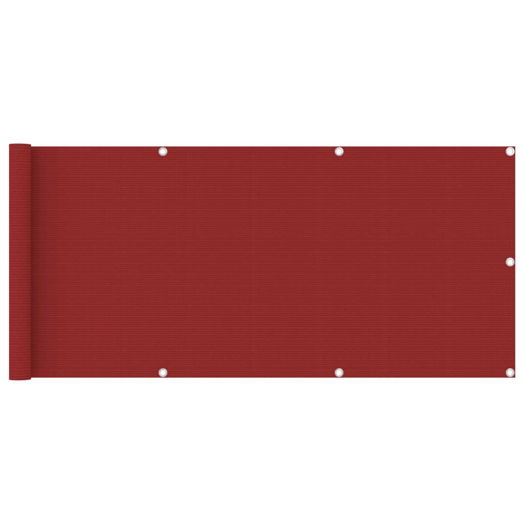 Paravan impermeabil pentru balcon, vidaXL, Tesatura, 75 x 400 cm, Rosu