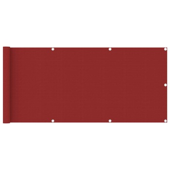 Paravan impermeabil pentru balcon, vidaXL, Tesatura, 75 x 400 cm, Rosu Paravan impermeabil pentru balcon, vidaXL, Tesatura, 75 x 400 cm, Rosu