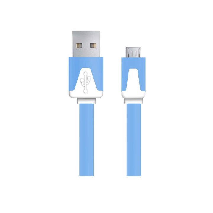 Esperanza EB182B USB 2.0 A - Micro USB 2.0 B M/M 1,8m kék lapos kábel