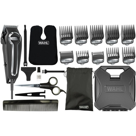 Masina de Tuns Wahl 79602-201 Elite Pro High Performance Professional Kit, alimentare cablu, 0.5 - 25mm, Lame cu autoascutire, Accesorii Premium, Negru
