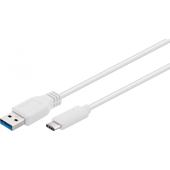 Cablu USB-C (USB3.1) tata la USB3.0 A tata 1m, alb