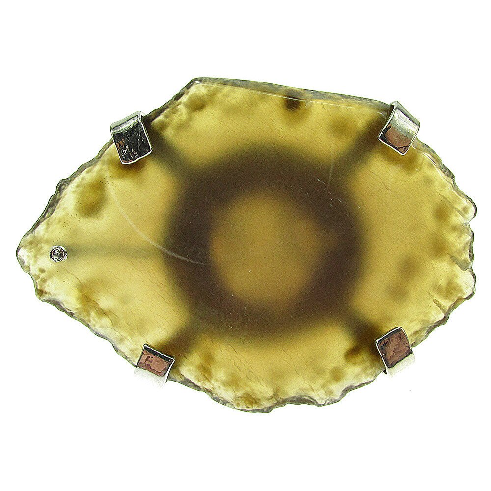 Inel reglabil statement masiv cu agat fumuriu natural A