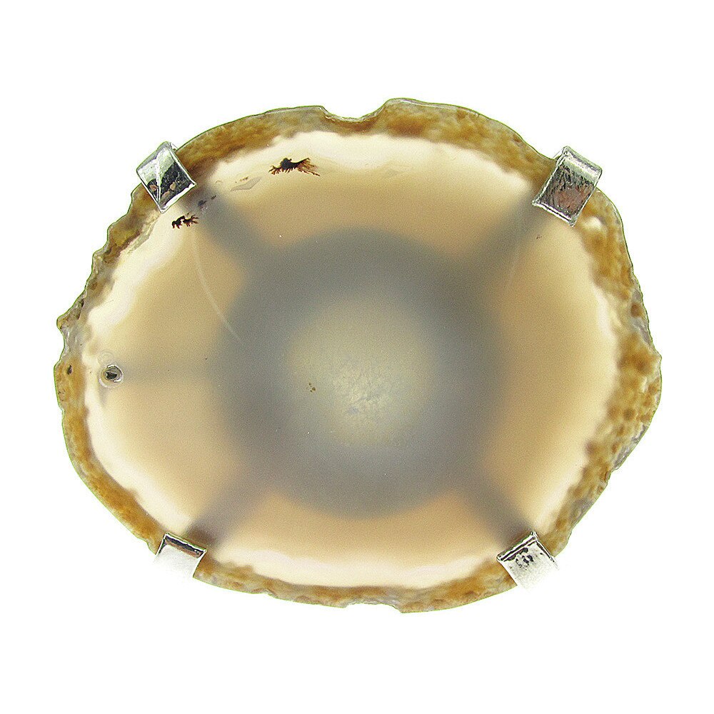 Inel reglabil statement masiv cu agat fumuriu natural D