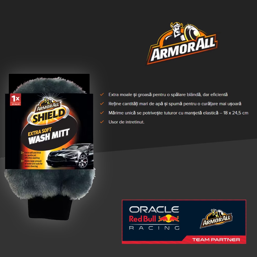 ArmorAll Shield Extra Soft Wash Mitt – Gentle & Scratch-Free Car Washing