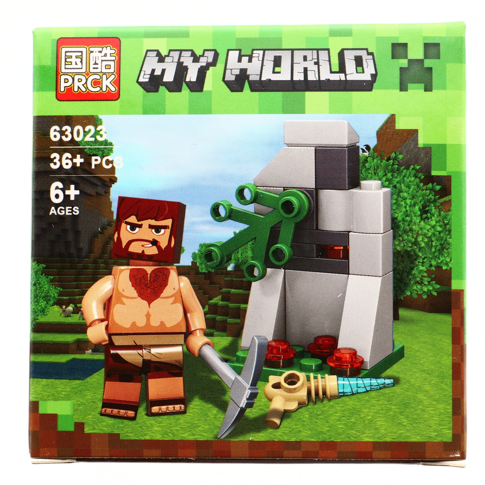 Set de constructie, Minecraft my world, Neandertalul cu tarnacop, 36 piese