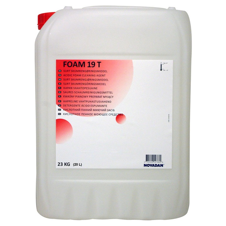 Киселинна пяна за пране за хранително-вкусовата и фармацевтичната индустрия Novadan FOAM 19T, 23KG