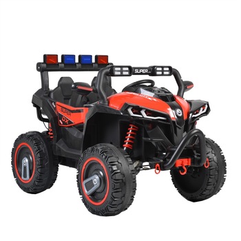 Masinuta Electrica cu acumulator pentru copii NOVOKIDS™ Super Beasty Buggy UTV , 2 locuri, Cu faruri luminoase, Telecomanda, 3-9 ani , max 30 kg , 12V, Mp3/USB, 2 Viteze, Lungime 132 cm, Model Offroad, Rosu cu Negru Masinuta Electrica cu acumulator pentru copii NOVOKIDS™ Super Beasty Buggy UTV , 2 locuri, Cu faruri luminoase, Telecomanda, 3-9 ani , max 30 kg , 12V, Mp3/USB, 2 Viteze, Lungime 132 cm, Model Offroad, Rosu cu Negru