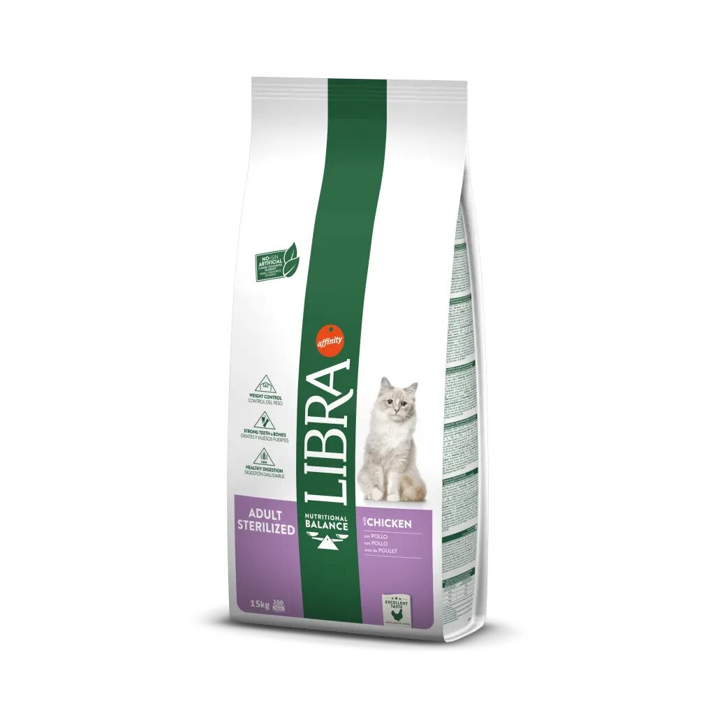 Hrana uscata pentru pisici Libra Adult Sterilized, pui, 15 kg