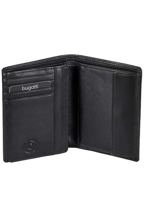 Мъжки портфейл bugatti, Серия Primo, Естествена кожа, Черен